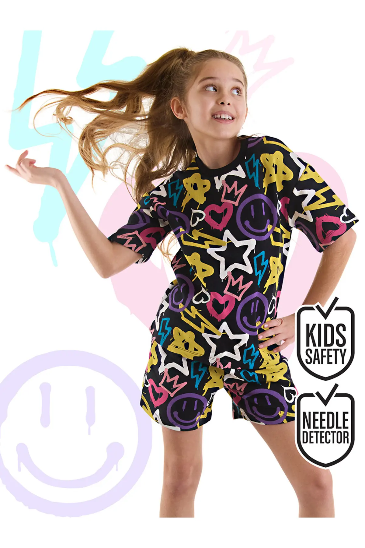 MSHB&G Street Style Girls' Summer T-Shirt Shorts Set