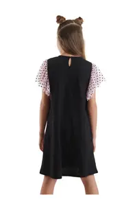 MSHB&G Swan Girl's Tulle Frilled Polka Dot Black Dress for Girls - Image 2