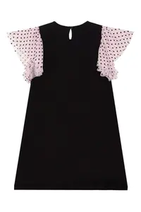 MSHB&G Swan Girl's Tulle Frilled Polka Dot Black Dress for Girls - Image 4