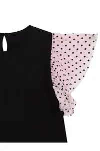 MSHB&G Swan Girl's Tulle Frilled Polka Dot Black Dress for Girls - Image 6