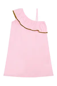 MSHB&G Cat Girl Summer Frilled Combed Cotton Pink Girl Dress - Image 4