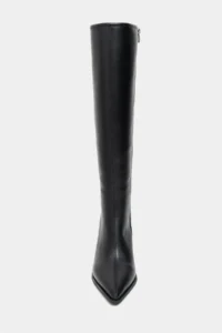 Nisantasi Shoes DOLI Black MATTE Zipper Detailed Pointed toe Women Heels Boots - Image 4