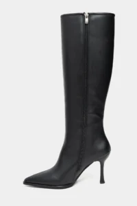 Nisantasi Shoes DOLI Black MATTE Zipper Detailed Pointed toe Women Heels Boots - Image 6