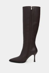 Nisantasi Shoes DOLI COFFEE MATTE Zipper Detailed Pointed toe Women Heels Boots - Image 5