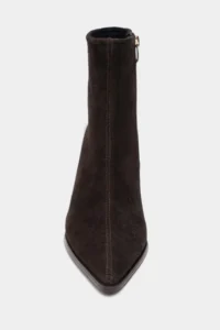 Nisantasi Shoes Marma BITTER BROWN GENUINE SUEDE Zipper Detailed Pointed toe Women Heels Boots - Image 5
