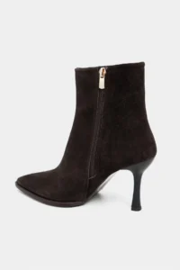 Nisantasi Shoes Marma BITTER BROWN GENUINE SUEDE Zipper Detailed Pointed toe Women Heels Boots - Image 6