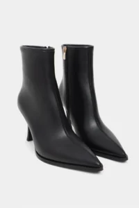 Nisantasi Shoes Marma Black MATTE Zipper Detailed Pointed toe Women Heels Boots - Image 6
