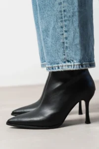 Nisantasi Shoes Marma Black MATTE Zipper Detailed Pointed toe Women Heels Boots - Image 7