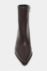 Nisantasi Shoes Marma COFFEE MATTE Zipper Detailed Pointed toe Women Heels Boots - Image 4