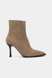 Nisantasi Shoes Marma ROME BEIGE GENUINE SUEDE Zipper Detailed Pointed toe Women Heels Boots - Image 4