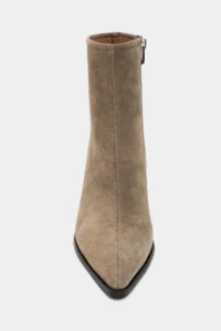 Nisantasi Shoes Marma ROME BEIGE GENUINE SUEDE Zipper Detailed Pointed toe Women Heels Boots - Image 5