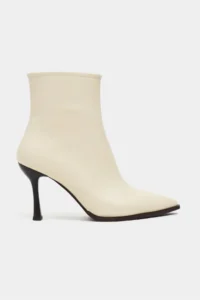 Nisantasi Shoes Marma BUTTER YELLOW MATTE Zipper Detailed Pointed toe Women Heels Boots - Image 2