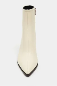 Nisantasi Shoes Marma BUTTER YELLOW MATTE Zipper Detailed Pointed toe Women Heels Boots - Image 3