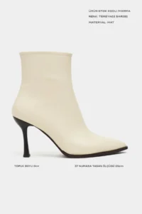 Nisantasi Shoes Marma BUTTER YELLOW MATTE Zipper Detailed Pointed toe Women Heels Boots - Image 5