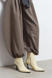 Nisantasi Shoes Marma BUTTER YELLOW MATTE Zipper Detailed Pointed toe Women Heels Boots - Image 8