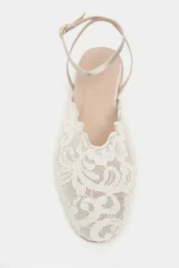 Nisantasi Shoes Tracy Beige Lace Detailed Arka Banded with buckle Women Flats Sandals - Image 4