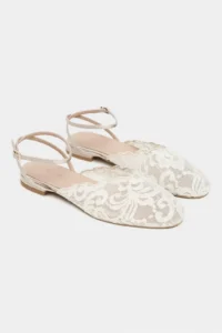 Nisantasi Shoes Tracy Beige Lace Detailed Arka Banded with buckle Women Flats Sandals - Image 6