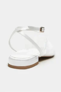 Nisantasi Shoes Tracy WHITE Lace Detailed Arka Banded with buckle Women Flats Sandals - Image 5