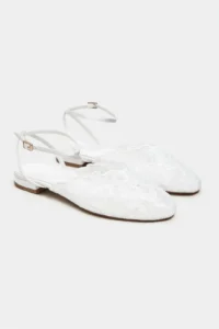 Nisantasi Shoes Tracy WHITE Lace Detailed Arka Banded with buckle Women Flats Sandals - Image 6