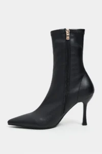 Nisantasi Shoes Palma Black MATTE Stretch Pointed toe Thin Heel Women Boots - Image 5
