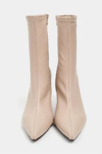 Nisantasi Shoes Palma Nude MATTE Stretch Pointed toe Thin Heel Women Boots - Image 3