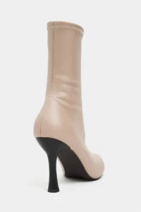 Nisantasi Shoes Palma Nude MATTE Stretch Pointed toe Thin Heel Women Boots - Image 5