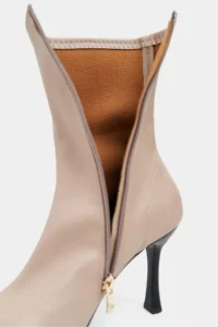 Nisantasi Shoes Palma Nude MATTE Stretch Pointed toe Thin Heel Women Boots - Image 8