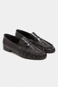 Nisantasi Shoes Capri Brown Su Yolu Kroko GENUINE Leather Flat Sole Women Loafer Shoes - Image 6
