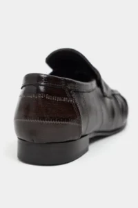 Nisantasi Shoes Marbella Brown Su Yolu Kroko GENUINE Leather Flat Sole Women Loafer Shoes - Image 2