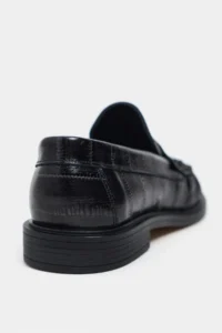 Nisantasi Shoes Vesta Black Su Yolu Kroko GENUINE Leather Flat Sole Women Loafer Shoes - Image 5