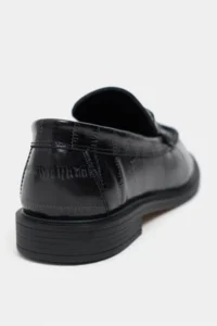 Nisantasi Shoes Vega Black Su Yolu Kroko GENUINE Leather Flat Sole Women Loafer Shoes - Image 5