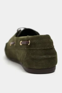 Nisantasi Shoes Lorena Khaki Suede Leather lace Detailed Flat Sole Women Loafer Shoes - Image 5