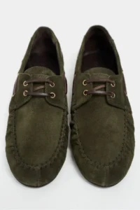 Nisantasi Shoes Lorena Khaki Suede Leather lace Detailed Flat Sole Women Loafer Shoes - Image 7
