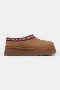 Nisantasi Shoes Sweet Tan Suede Inside FURRY Flat Sole Sabo Home Slippers - Image 9