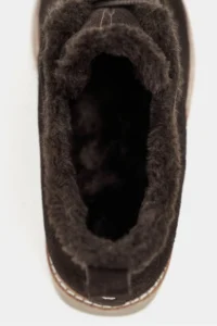 Nisantasi Shoes Lusha Brown Suede Leather Inside FURRY lace Detailed Women Shoes - Image 10
