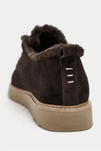 Nisantasi Shoes Lusha Brown Suede Leather Inside FURRY lace Detailed Women Shoes - Image 7