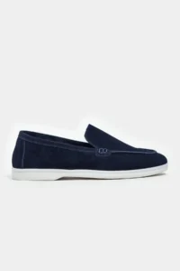 Nisantasi Shoes Vayne NAVY BLUE GENUINE Leather Flat Sole Women Flats - Image 3