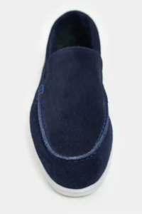 Nisantasi Shoes Vayne NAVY BLUE GENUINE Leather Flat Sole Women Flats - Image 4