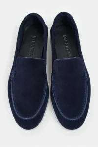 Nisantasi Shoes Vayne NAVY BLUE GENUINE Leather Flat Sole Women Flats - Image 6