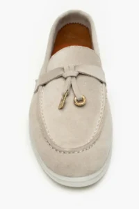 Nisantasi Shoes Warner Beige GENUINE Leather Tassel Detailed Flat Sole Women Flats - Image 6
