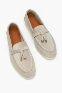 Nisantasi Shoes Warner Beige GENUINE Leather Tassel Detailed Flat Sole Women Flats - Image 7