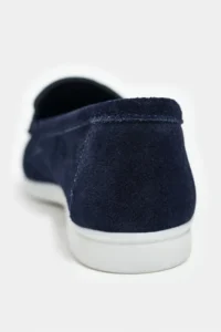 Nisantasi Shoes Warner NAVY BLUE GENUINE Leather Tassel Detailed Flat Sole Women Flats - Image 6