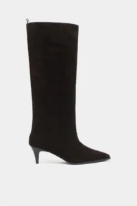 Nisantasi Shoes JOLIE Brown Suede GENUINE Leather Pointed toe Women Heels Boots - Image 3