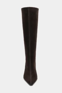 Nisantasi Shoes JOLIE Brown Suede GENUINE Leather Pointed toe Women Heels Boots - Image 4
