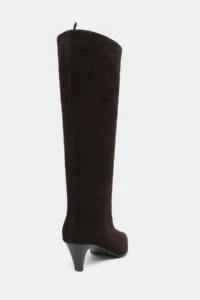 Nisantasi Shoes JOLIE Brown Suede GENUINE Leather Pointed toe Women Heels Boots - Image 5