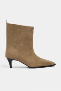 Nisantasi Shoes Harper ROME BEIGE GENUINE SUEDE Kitten Topuk Pointed toe Women Bootie