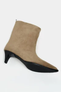 Nisantasi Shoes Harper ROME BEIGE GENUINE SUEDE Kitten Topuk Pointed toe Women Bootie - Image 5