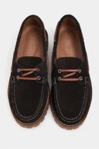 Nisantasi Shoes Janga BROWN GENUINE SUEDE Thick Taban lace Detailed Women Shoes - Image 3