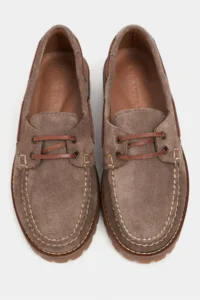 Nisantasi Shoes Janga Dark BEIGE GENUINE SUEDE Thick Taban lace Detailed Women Shoes - Image 3