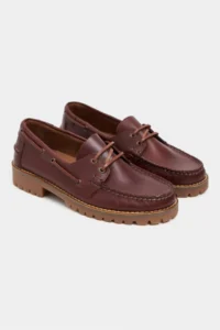 Nisantasi Shoes Janga Tan MATTE Leather Thick Taban lace Detailed Women Shoes - Image 6